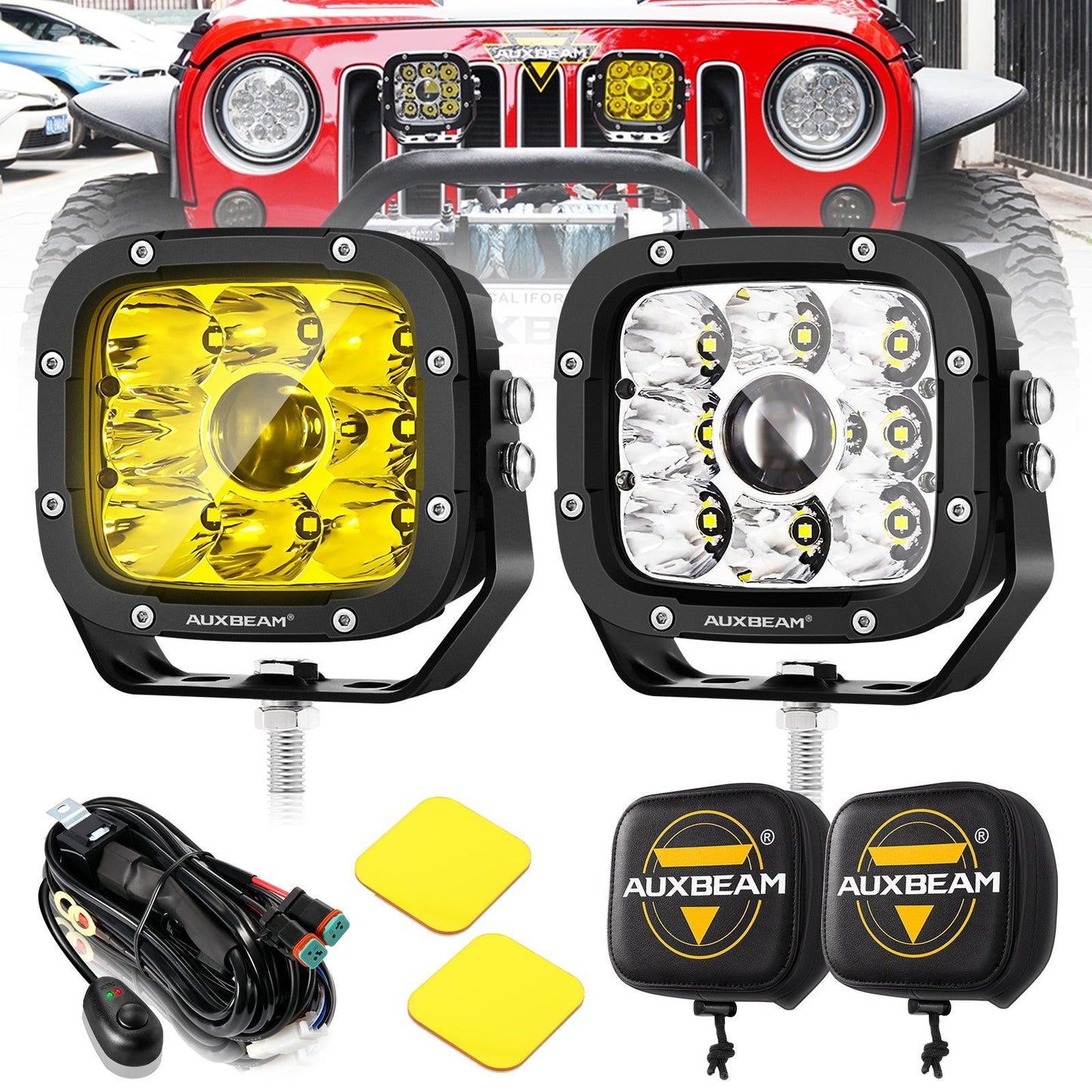 XP-ULTRA série 5 Inch 110W 11000LM blanc/orange LED Driving Lights Pods Light – vue 33