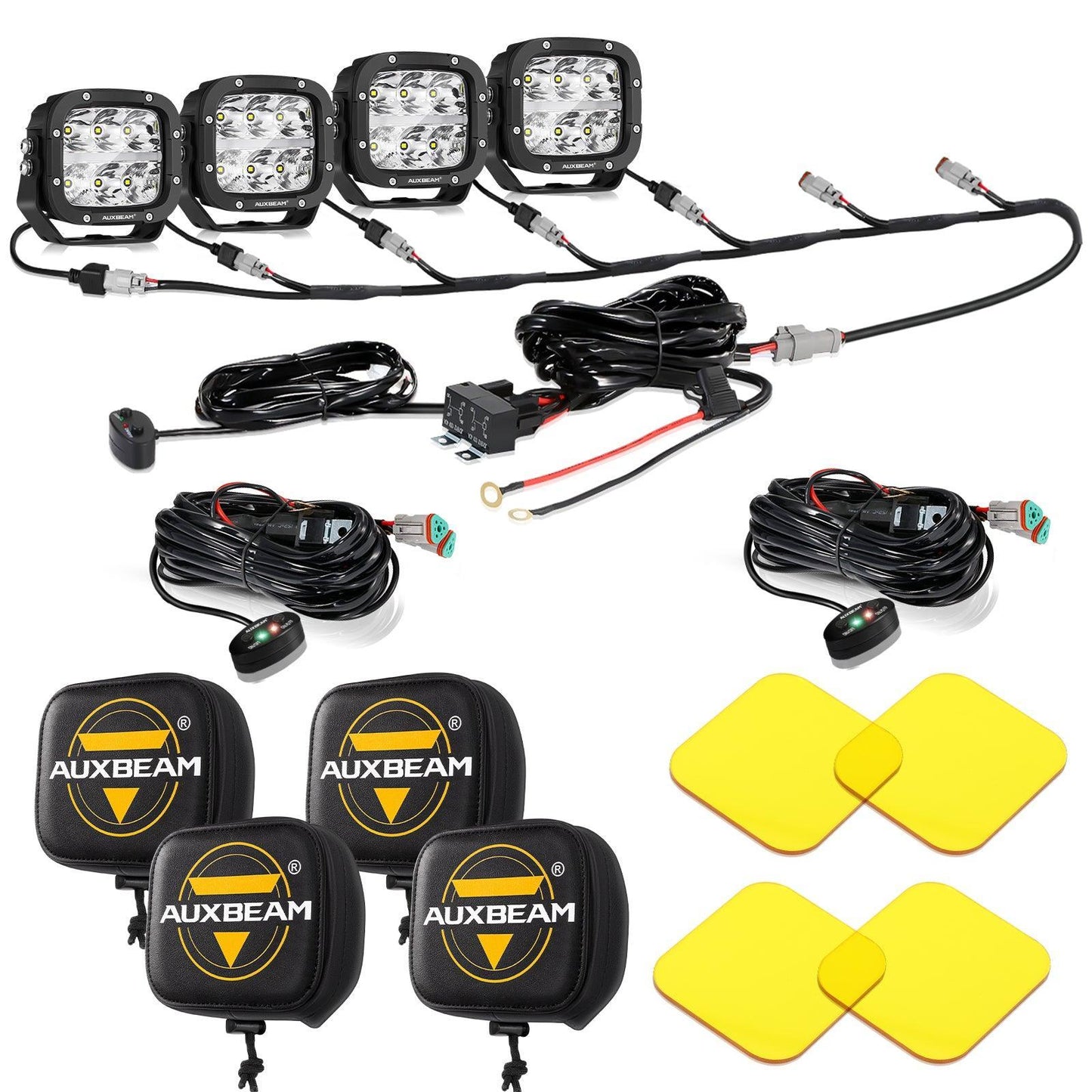 XP-ULTRA série 5 Inch 132W 15600LM blanc/orange LED Pods Driving Light avec orange DRL – vue 39