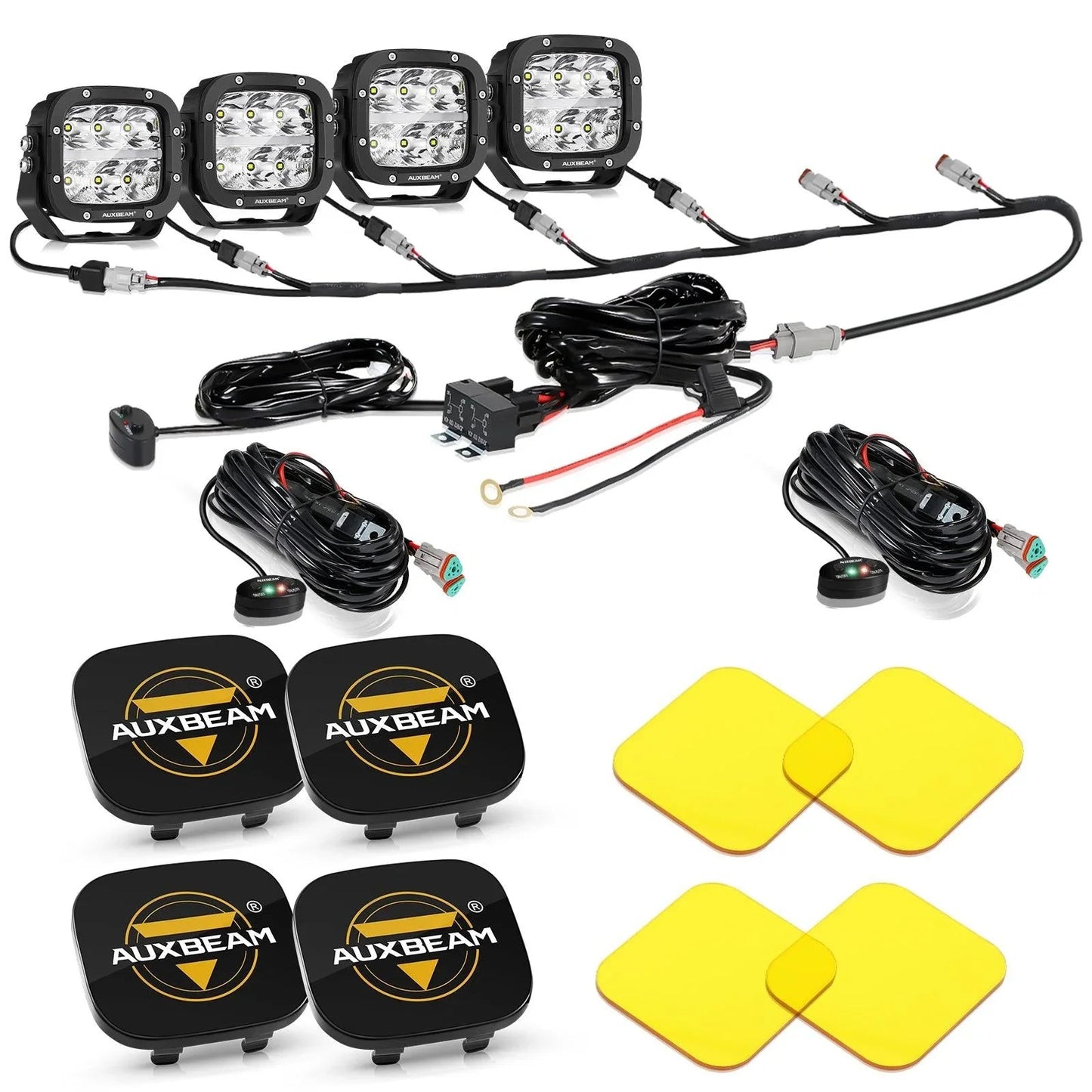 XP-ULTRA série 5 Inch 132W 15600LM blanc/orange LED Pods Driving Light avec orange DRL – vue 40