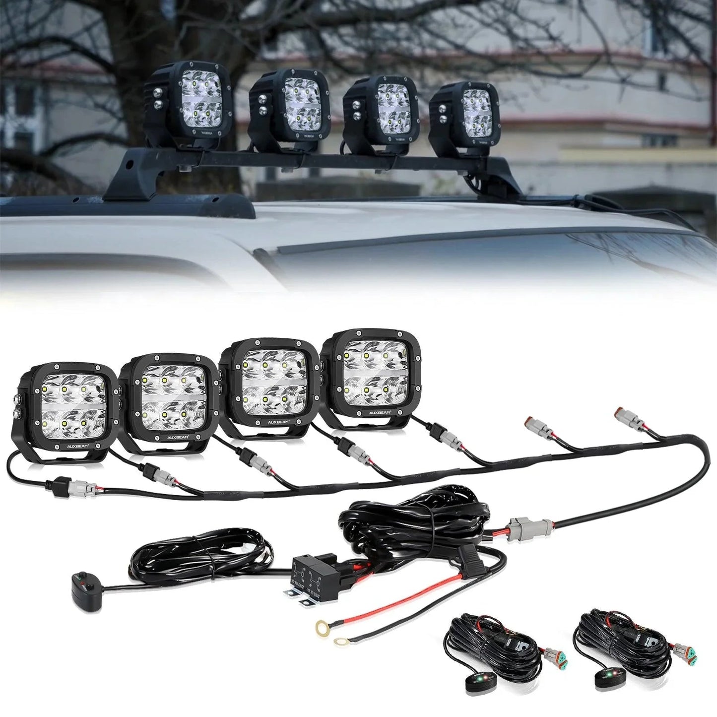 XP-ULTRA série 5 Inch 132W 15600LM blanc/orange LED Pods Driving Light avec orange DRL – vue 41