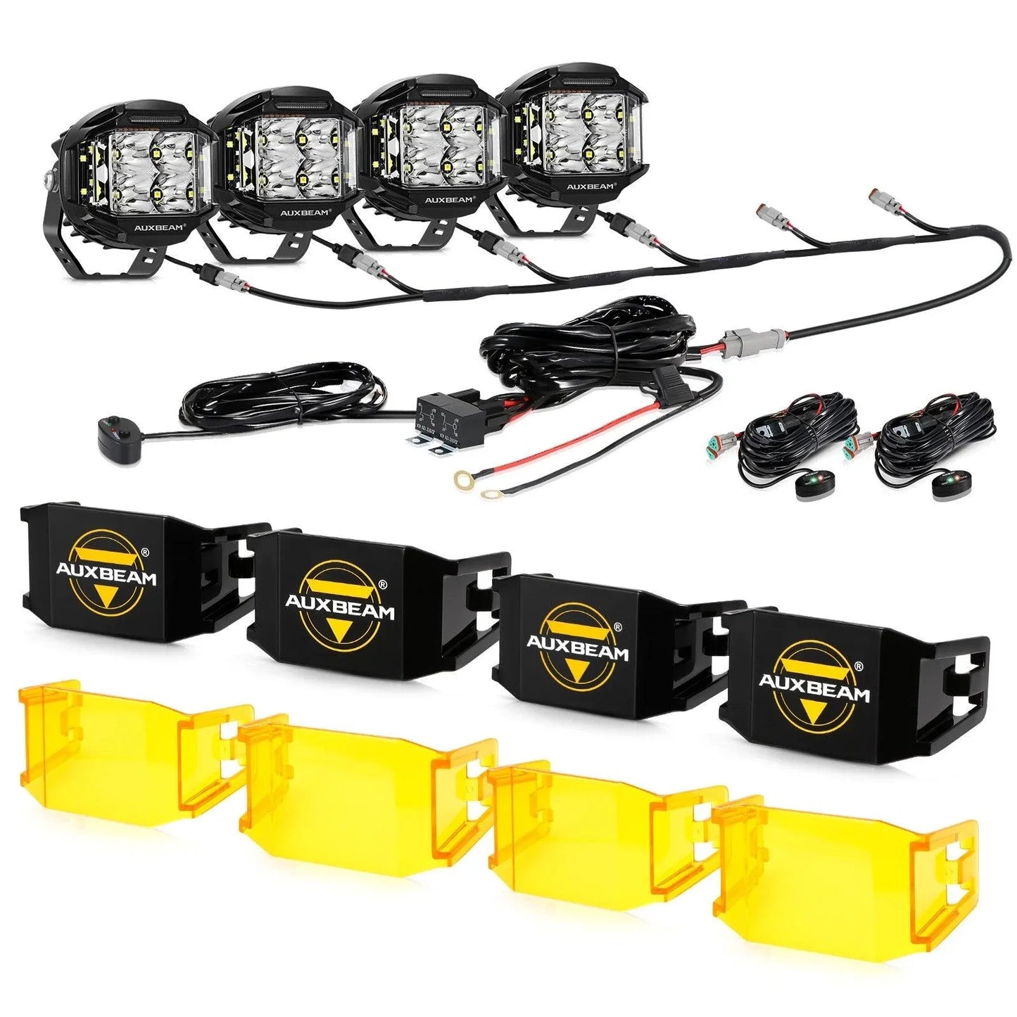 V-MAX série | 4 Inch 92W 8960LM faisceau combiné Side Shooter LED Round Pod Lights avec orange DRL – vue 16