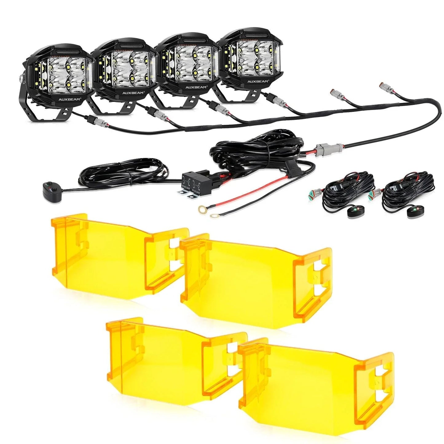 V-MAX série | 4 Inch 92W 8960LM faisceau combiné Side Shooter LED Round Pod Lights avec orange DRL – vue 18