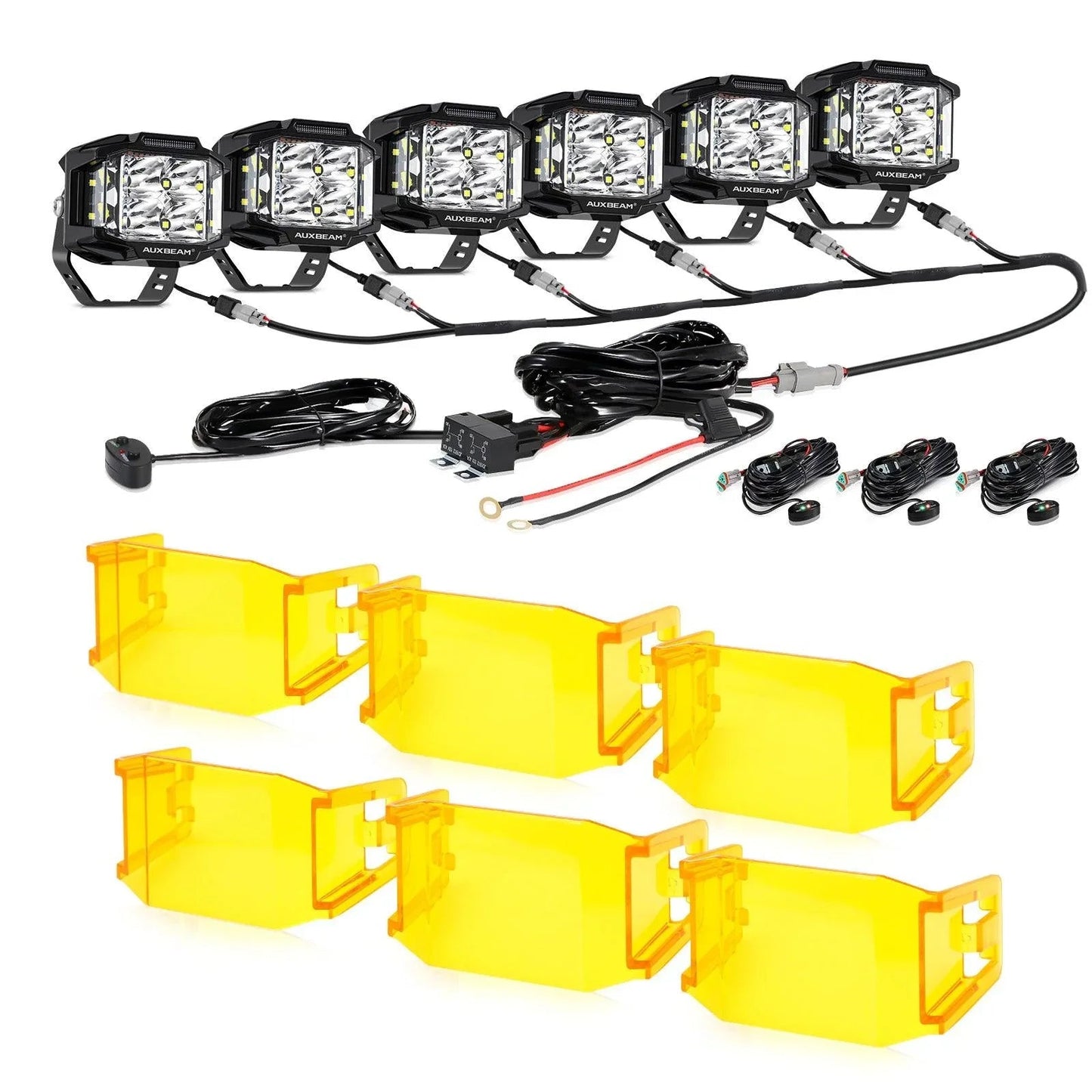 V-MAX série | 4 Inch 92W 8960LM faisceau combiné Side Shooter LED Square Pod Lights avec orange DRL – vue 19