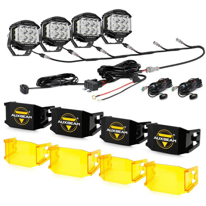 V-MAX série | 5″ 168 W 16 440 lm faisceau combiné éclairage latéral LED rond projecteurs LED compacts avec orange DRL – vue