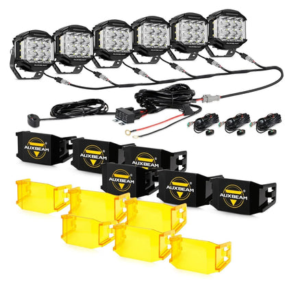 V-MAX série | 5″ 168 W 16 440 lm faisceau combiné éclairage latéral LED rond projecteurs LED compacts avec orange DRL – vue