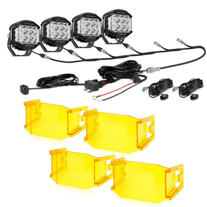 V-MAX série | 5″ 168 W 16 440 lm faisceau combiné éclairage latéral LED rond projecteurs LED compacts avec orange DRL – vue