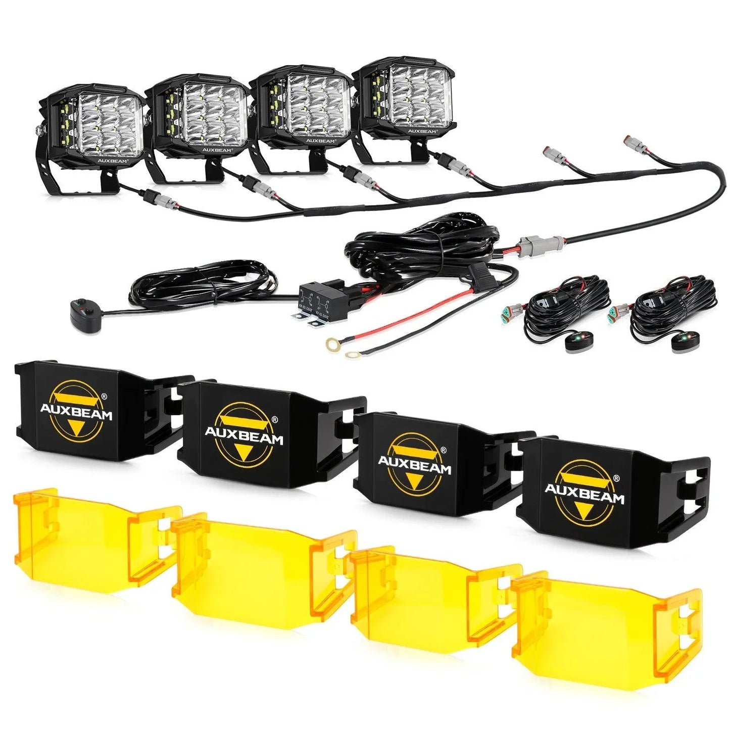 V-MAX série | 5 Inch 168W 16440LM faisceau combiné Side Shooter LED Square Pod Lights avec orange DRL – vue 17