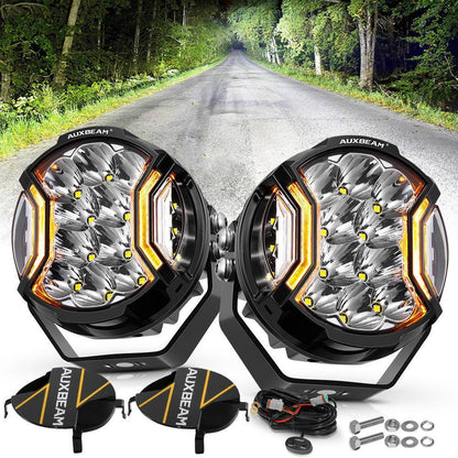 V-ULTRA série | 5″ 172 W éclairage LED latéral orange/blanc projecteurs LED compacts avec orange DRL – vue 23 – NOVADOMIO
