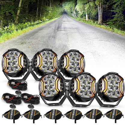 V-ULTRA série | 5″ 172 W éclairage LED latéral orange/blanc projecteurs LED compacts avec orange DRL – vue 22 – NOVADOMIO