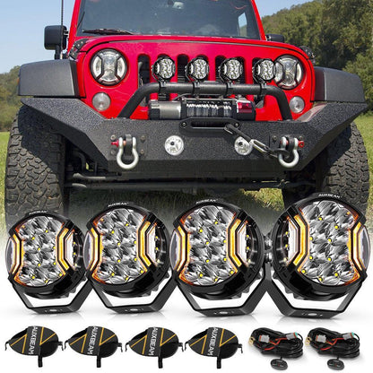 V-ULTRA série | 5″ 172 W éclairage LED latéral orange/blanc projecteurs LED compacts avec orange DRL – vue 20 – NOVADOMIO