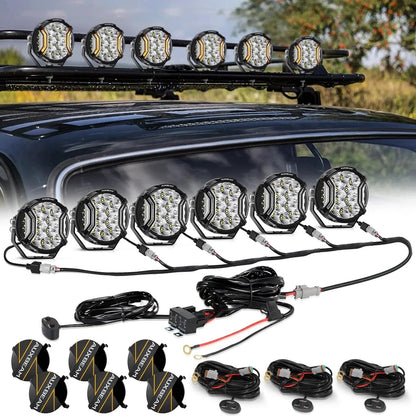 V-ULTRA série | 5″ 172 W éclairage LED latéral blanc projecteurs LED compacts avec orange DRL – vue 13 – NOVADOMIO
