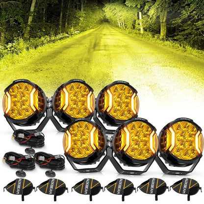 V-ULTRA série | 5″ 172 W éclairage LED latéral orange/blanc projecteurs LED compacts avec orange DRL – vue 21 – NOVADOMIO
