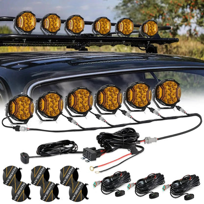 V-ULTRA série | 5″ 172 W éclairage LED latéral orange projecteurs LED compacts avec orange DRL – vue 20 – NOVADOMIO