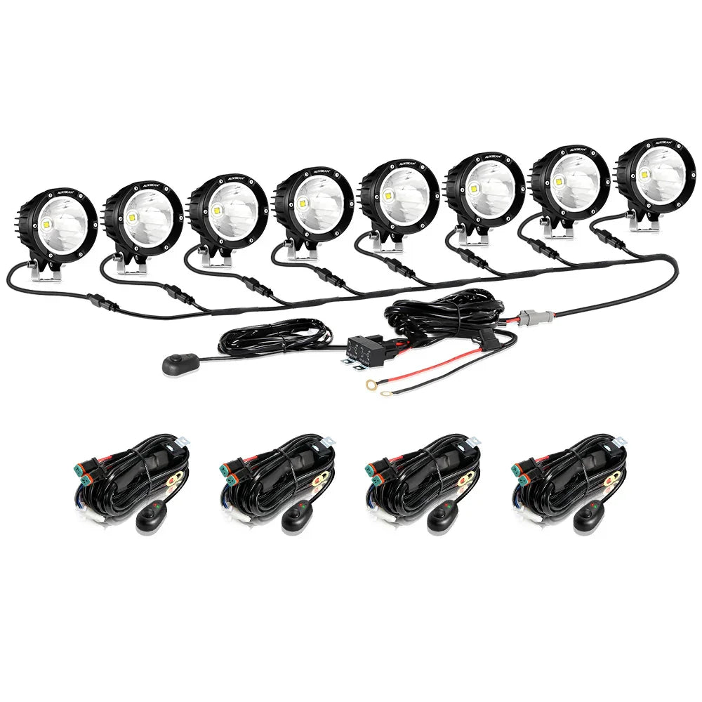 C4 série | 4 Inch 100W Spot Round LED Pods blanc LED Driving Lights – vue 23