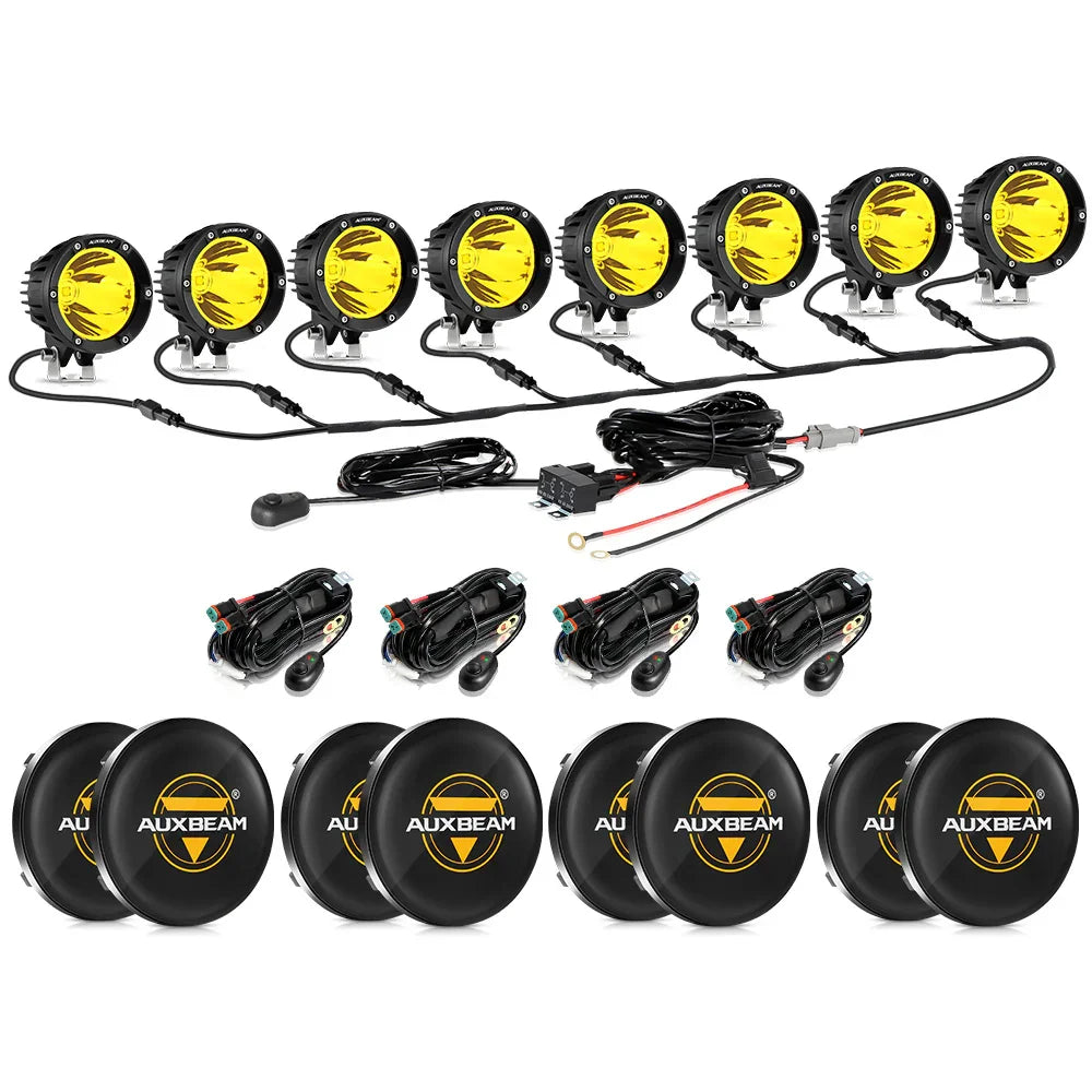 C4 série | 4 Inch 100W Spot Round LED Pods orange LED Driving Lights – vue 22