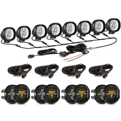 P4 série | 4″ 90 W 9 000 lm rond LED feux longue portée Flood blanc projecteurs LED compacts – vue 21 – NOVADOMIO