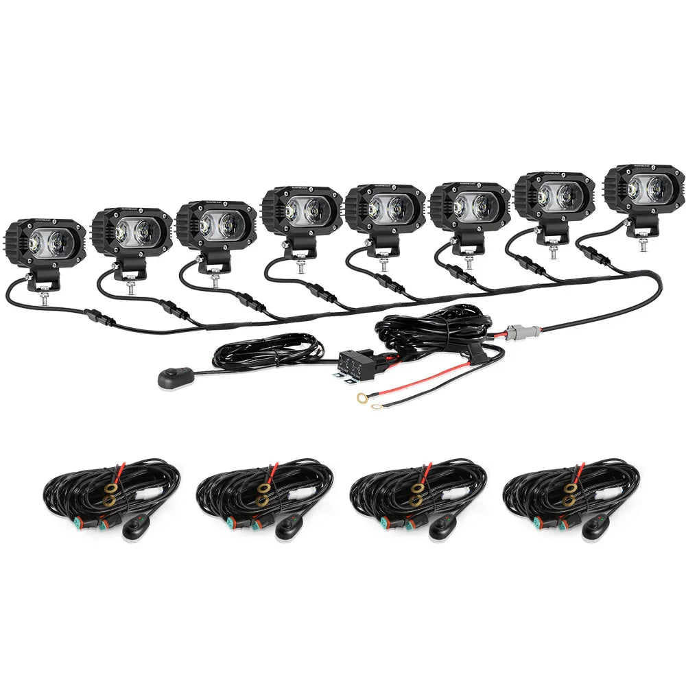 R4 série | 4 Inch 60W Corrugated Lens 120° Wide Beam LED Pods Lights – vue 19