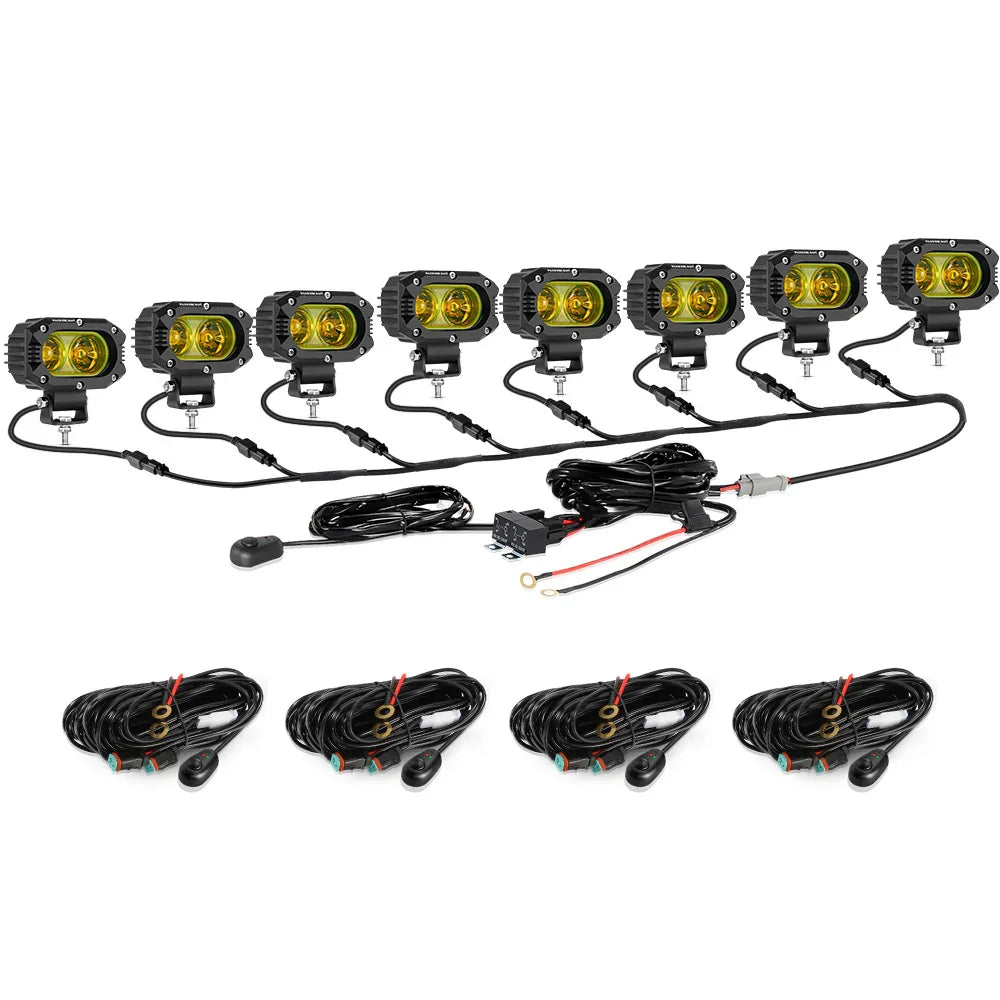 R4 série | 4 Inch 60W LED Pods Light faisceau large orange Light – vue 24