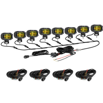 R4 série | 4″ 60 W projecteurs LED compacts faisceau large orange éclairage – vue 24 – NOVADOMIO