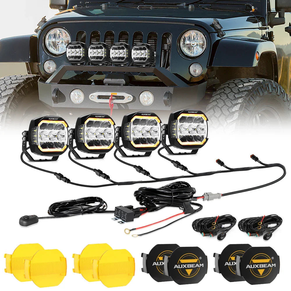 XP-ULTRA série 5 Inch 174W LED Side Shooter Pod Lights avec blanc DRL&orange clignotant Light – vue 13