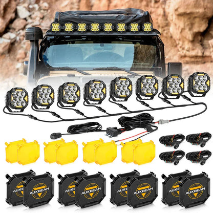 CUBE-Z série 4″ Projecteurs LED compacts tout-terrain avec blanc DRL & feux clignotants orange – vue 31 – NOVADOMIO