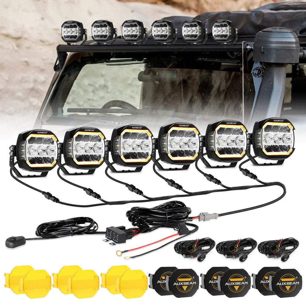 XP-ULTRA série 5 Inch 174W LED Side Shooter Pod Lights avec blanc DRL&orange clignotant Light – vue 14