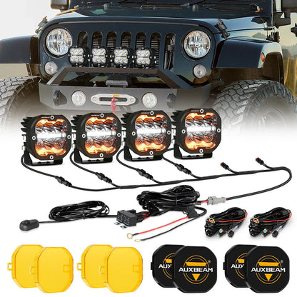 XP-ULTRA série 3″ 84 W LED Combo projecteur LED compact tout-terrain avec blanc DRL&orange clignotant – vue 11 – NOVADOMIO