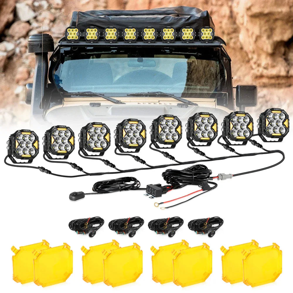 CUBE-Z série 4 Inch Spot Projecteurs LED compacts tout-terrain avec blanc DRL & orange clignotant Lights – vue 18