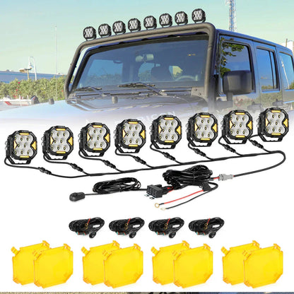 CUBE-Z série 4″ Projecteurs LED compacts tout-terrain avec blanc DRL & feux clignotants orange – vue 33 – NOVADOMIO