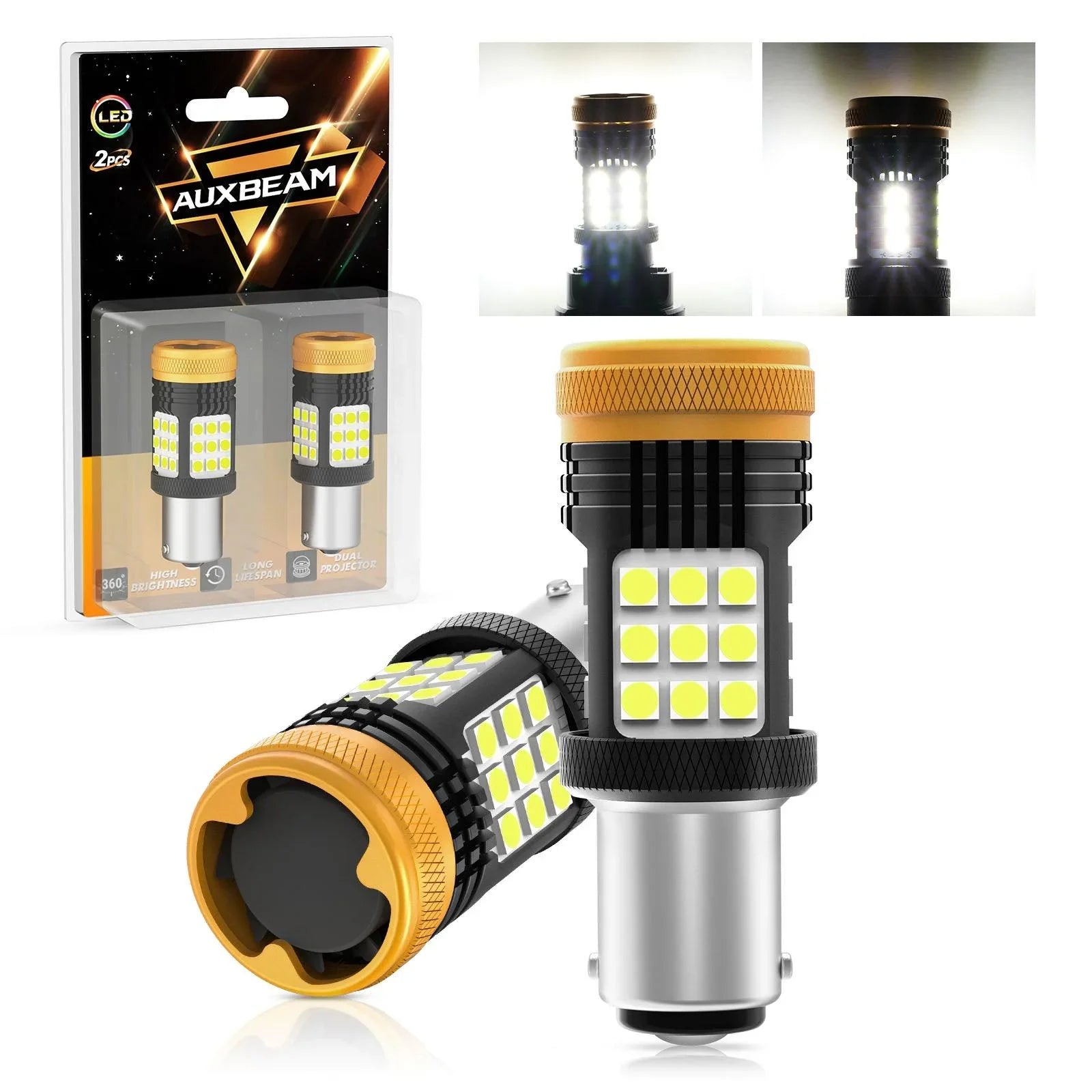 (2pcs/set) 🆕1157 BAY15D 1156 BA15S BAU15S blanc orange rouge Canbus Error Free No Hyper Flash LED clignotant DRL Brake Light…