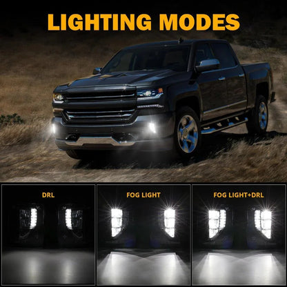 45 W LED antibrouillards avec DRL pour 2016–2018 Chevrolet Silverado 1500 – vue 2 – NOVADOMIO