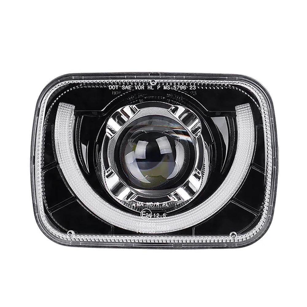 7x6 Inch Sealed Beam LED Headlights avec Hi-Lo Beam & orange clignotant blanc DRL pour Jeep Wrangler YJ 1987-1995 – vue 2