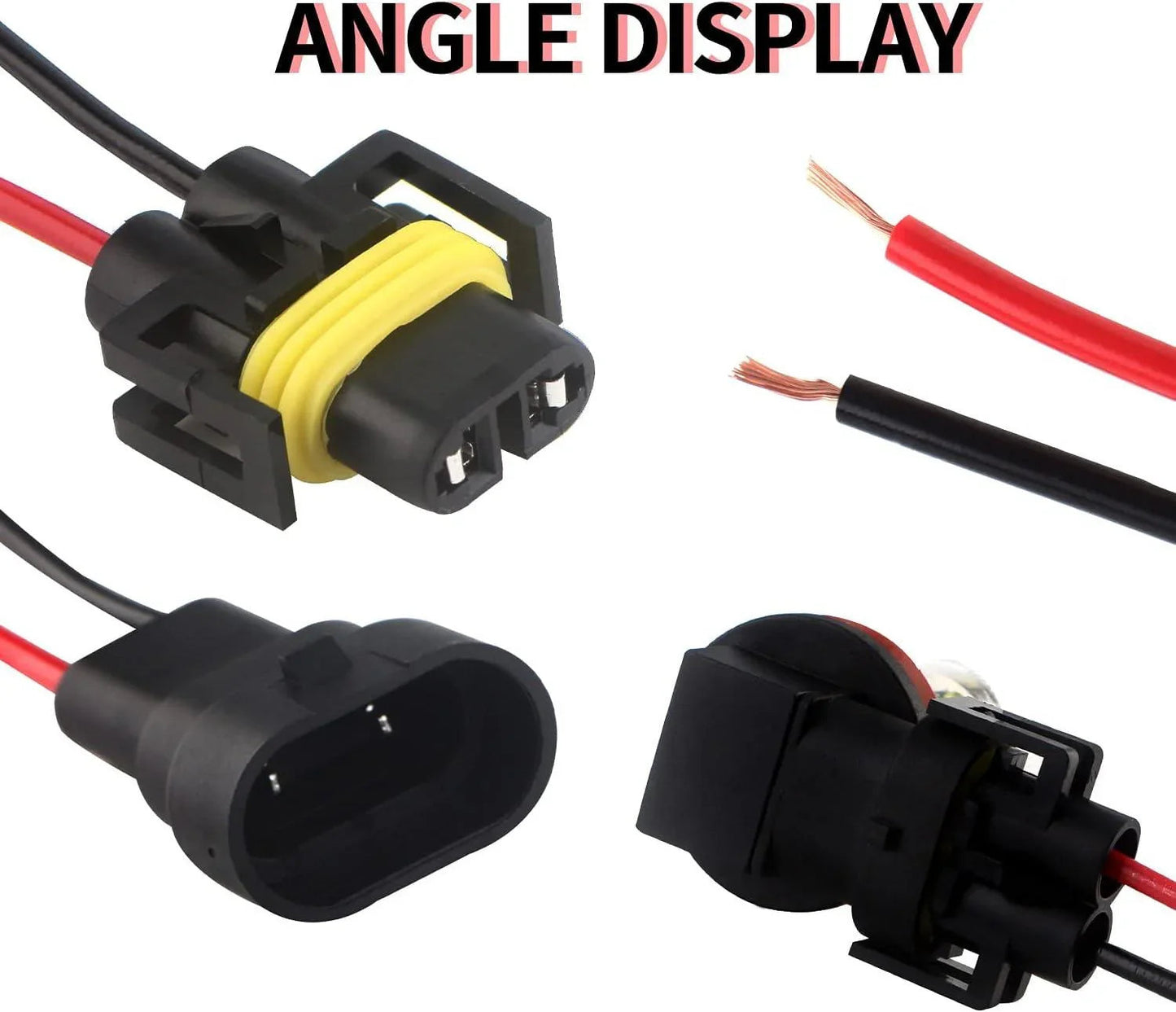 H11 LED Headlight Socket Male & Female Adapter Wiring Harness Connector pour Headlight/Fog Light 4pcs/Set – vue 3