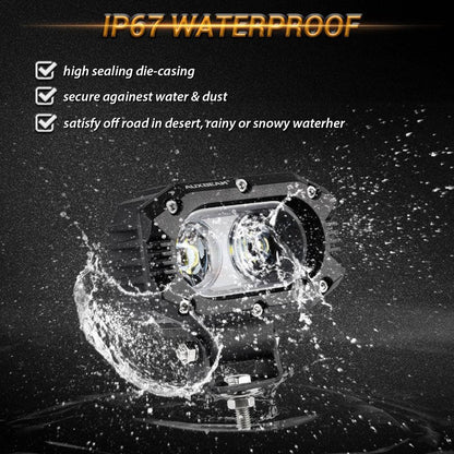 4″ 30 W Corrugated Lens faisceau large projecteurs LED compacts avec Dual montant A support de montage pour Ford Bronco 2/4