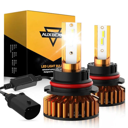 9004 Ampoules de phare LED 52 W 10 000 lm F2 série format compact 6 500 K blanc froid – 2 ampoules – NOVADOMIO