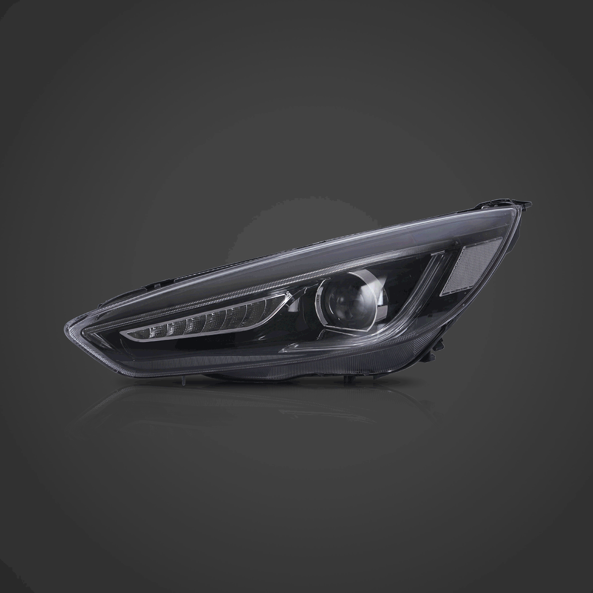 LED bloc optique avant Dual Beam Projector noir pour 2015-2018 Ford Focus 3th Gen Mark III Facelift – vue 9