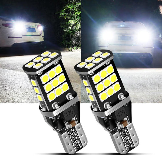 912 921 T15 W16W Ampoules LED pour recul, stop et feux arrière 10W 300% haute luminosité sans erreur CAN-bus 6500K blanc – 2…