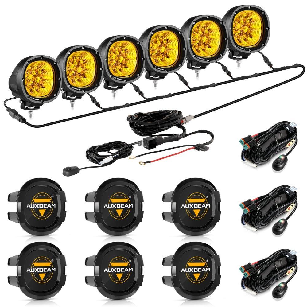 P4 série | 4 Inch 90W 9000LM Round LED Driving Lights Flood orange Pod Lights – vue 19