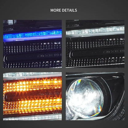 LED bloc optique avant Full LED avec Startup Animation/bleu DRL pour 2011–2013 Jeep Grand Cherokee (WK2) – vue 6 – NOVADOMIO
