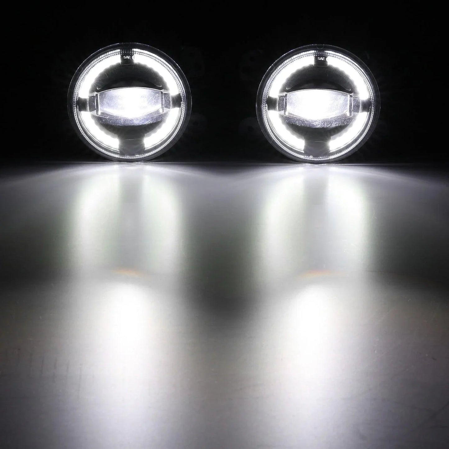 (2pcs/set) 4" 60W LED Fog Lights avec blanc Halo Ring DRL pour Jeep Wrangler JK/ Jeep Grand Cherokee/ Dodge – vue 5