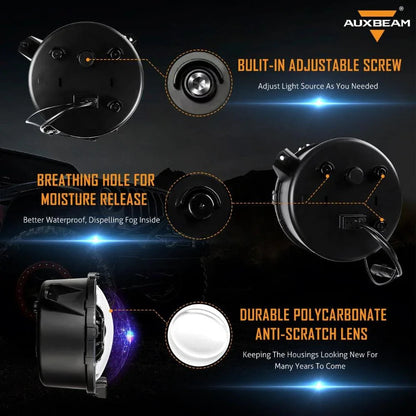 9″ rond 100 W phares LED avec DRL & 4″ 30 W LED antibrouillards pour 2018–2022 Jeep Wrangler JL, 2019–2022 Gladiator JT – vue