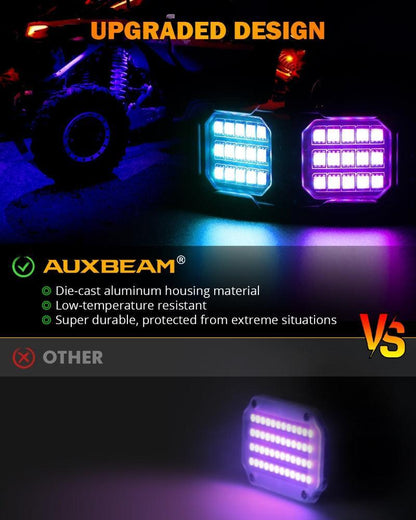 NEW Vibrant série | Upgraded RGB LED éclairages de soubassement Kit Multicolor Neon éclairage sous caisse avec Bluetooth APP