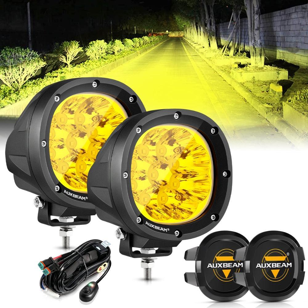 P4 série | 4 Inch 90W Round LED Driving Lights Spot orange Pod Lights – vue 9
