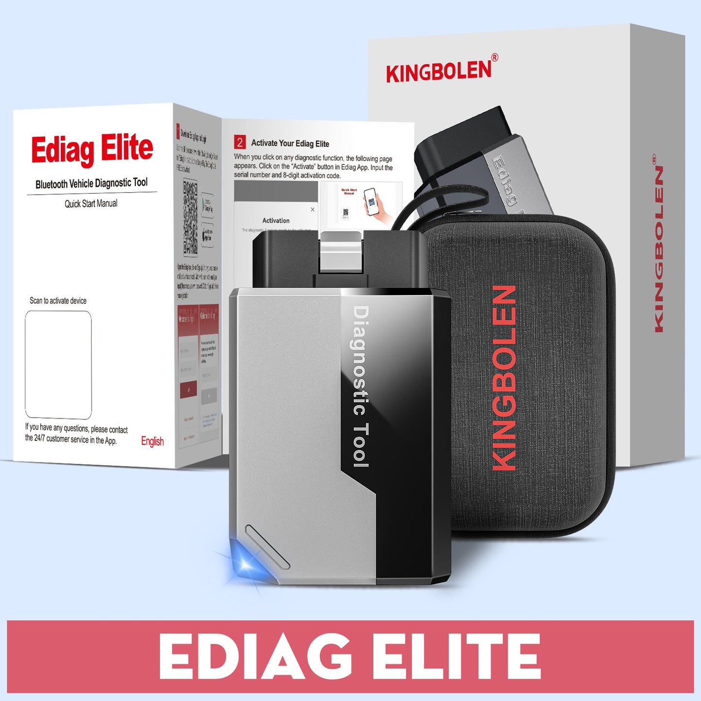 Scanner OBD2 Bluetooth KINGBOLEN Ediag Elite – Diagnostic complet CAN FD – image produit 10 | NOVADOMIO