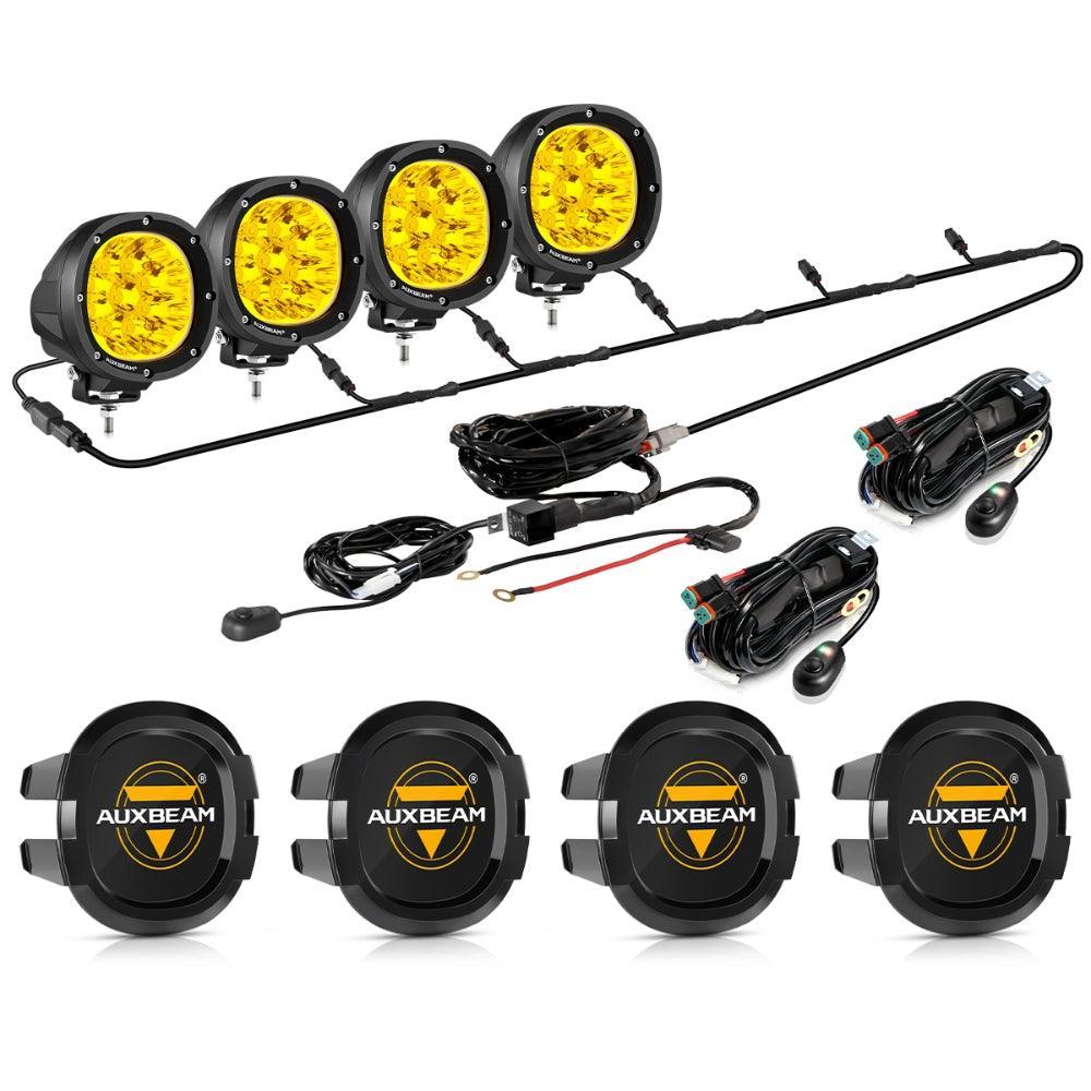 P4 série | 4 Inch 90W Round LED Driving Lights Spot orange Pod Lights – vue 19