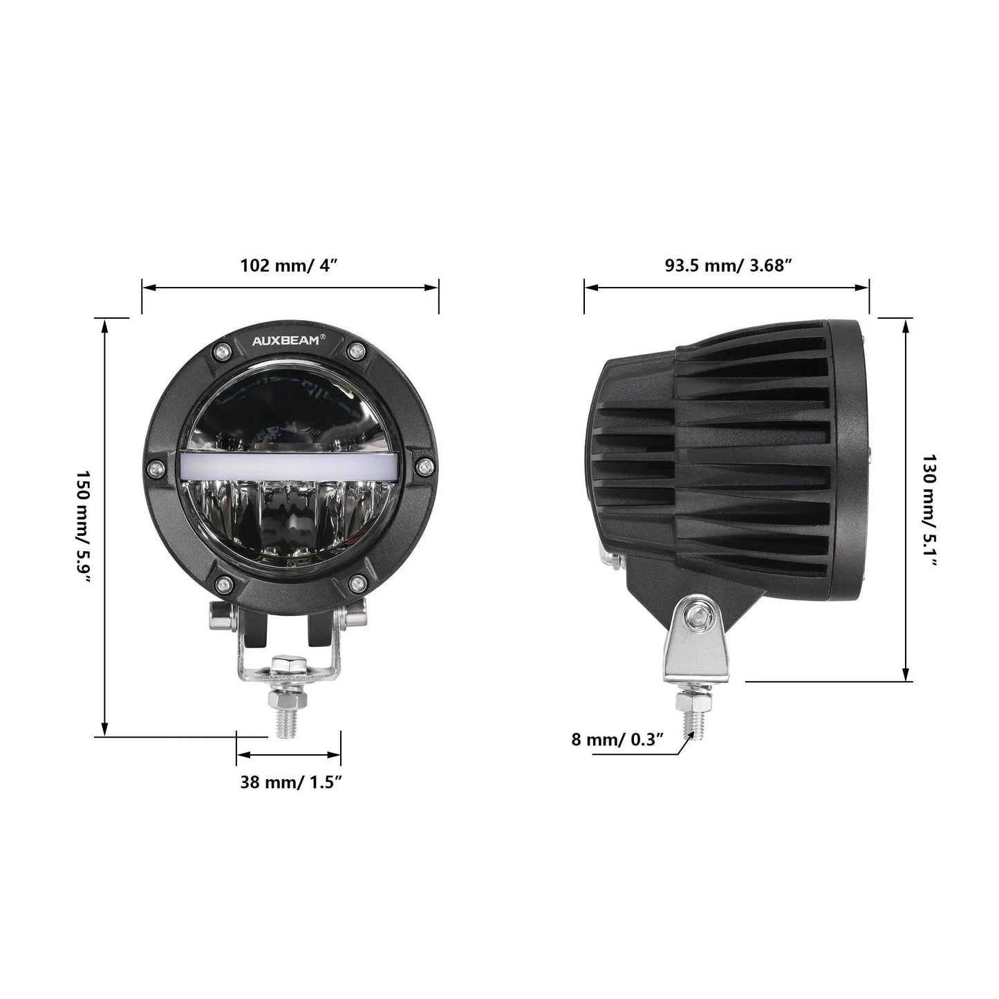 C4 série | 4 Inch 110W 11000LM LED Pods Offroad LED Driving Lights avec orange DRL – vue 13