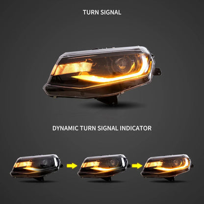 LED bloc optique avant projecteur double faisceau noir pour 2016–2022 Chevrolet Camaro 6th Gen – vue 3 – NOVADOMIO