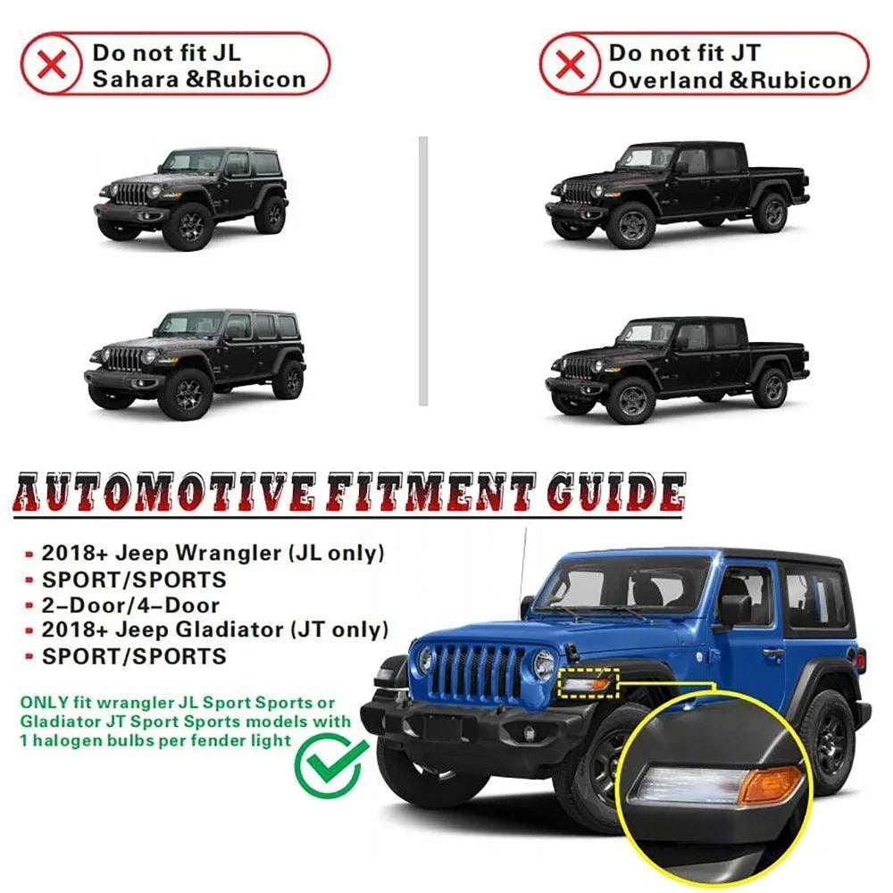 Upgraded Fender Flares Lights, LED Sequential Flashing clignotant avec DRL Jeep Wrangler JL Sport/Sports JT Sport/Sports – v…