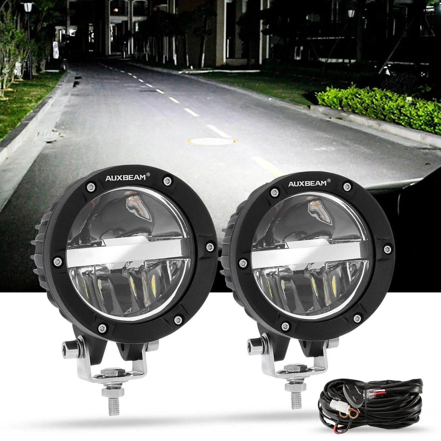C4 série | 4 Inch 100W Round Offroad LED Driving Lights faisceau combiné