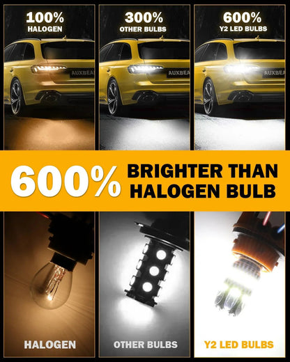 1157 BAY15D Ampoules LED pour recul, clignotants, stop et feux arrière 14W 6000LM sans erreur CAN-bus 6500K blanc Y2 série